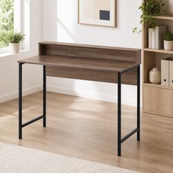 Computer Desk with Shelf Oak Top 100cm Workstation Storage Study Table