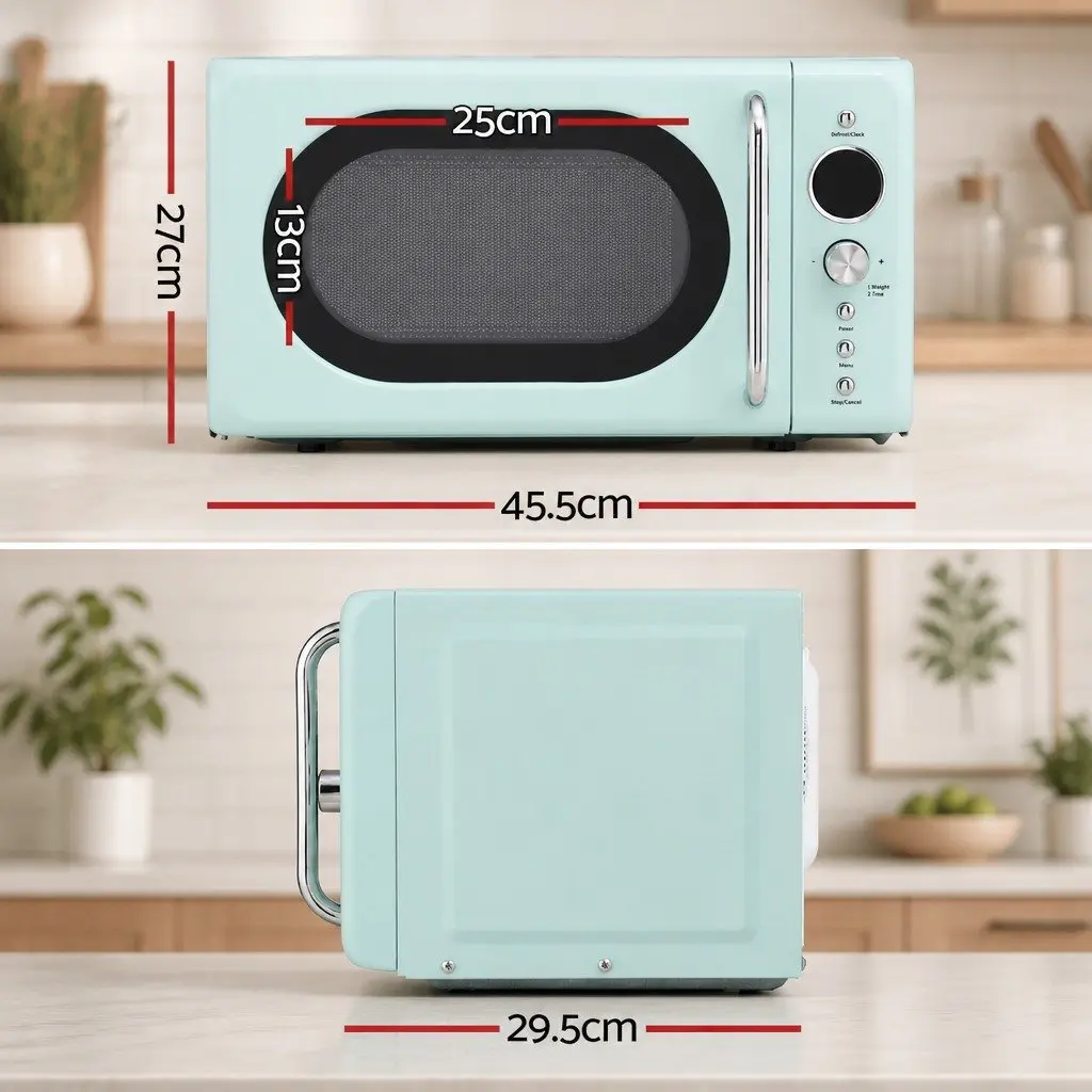 Microwave Oven 20L Green LED Display 700W Digital Control Kitchen Appliance