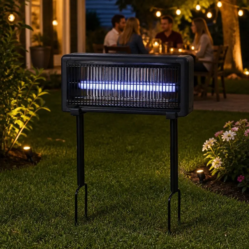 Electric Mosquito Killer Lamp Solar USB Powered Indoor Outdoor Bug Zapper Black 42cm L x 8cm W x 28.5cm H