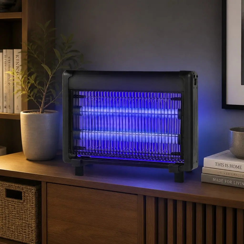 Electric Mosquito Killer Lamp Solar USB Powered Indoor Outdoor Bug Zapper Black 42cm L x 8cm W x 28.5cm H