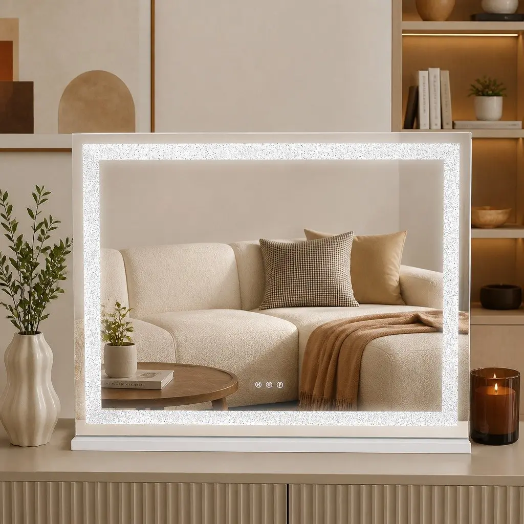 Makeup Vanity Mirror LED Light Touch Control 58cm White with 5X Magnification