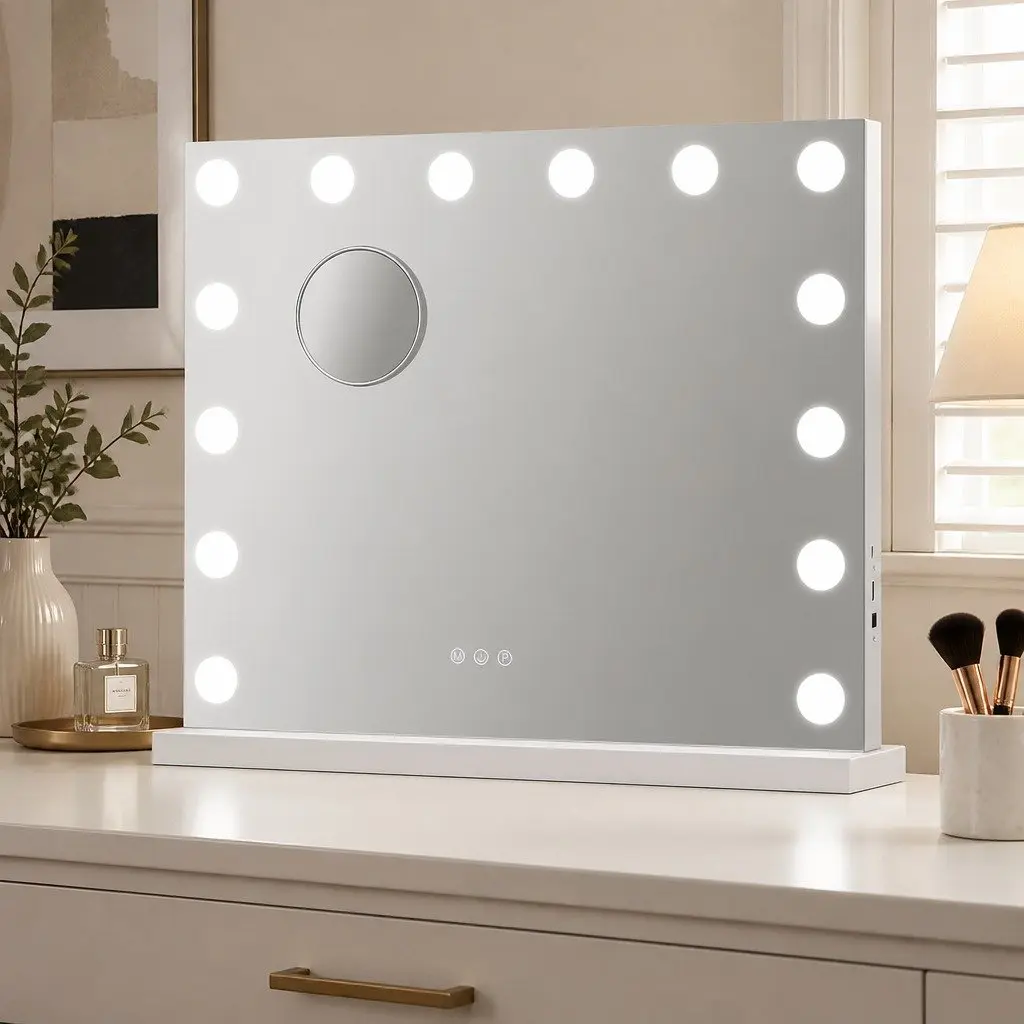 LED Vanity Makeup Mirror 50cm x 42cm Hollywood Dressing Table Detachable 10x