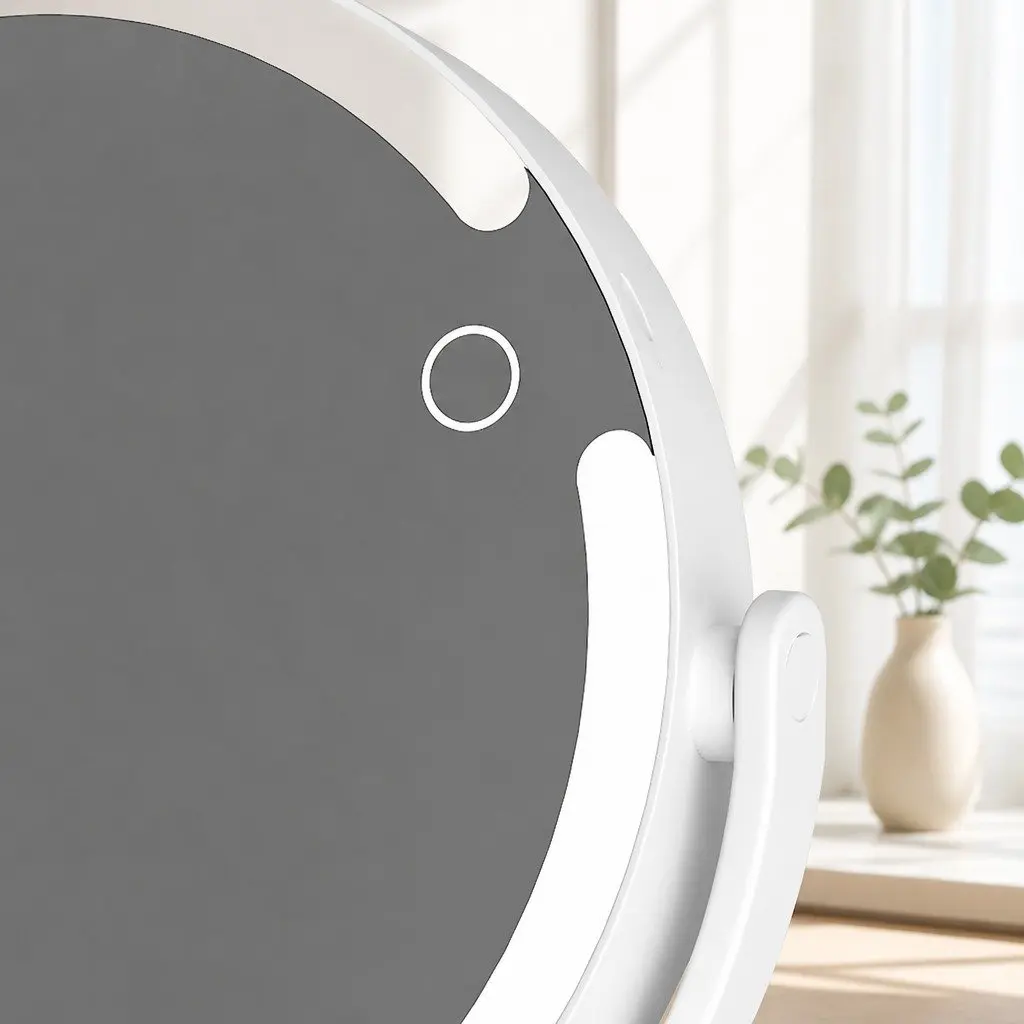 LED Makeup Mirror Double-Sided 10x Magnifying 19cm White with Adjustable LED Lighting USB Rechargeable