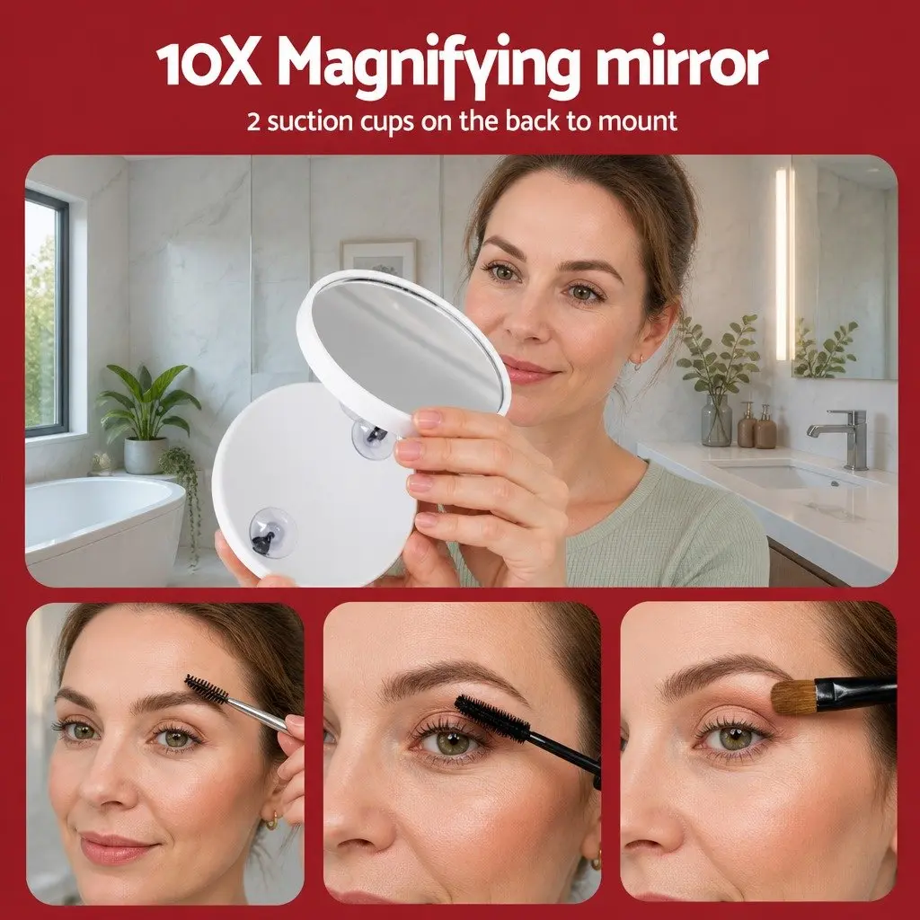 Makeup Mirror Tabletop LED Light 60x50cm White Touch Control