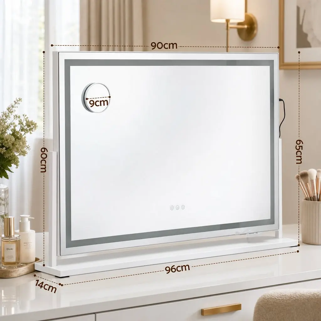 Makeup Mirror 90x60cm Rotatable LED White