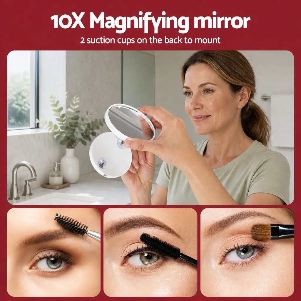 Makeup Mirror LED Light Touch Control 80x65cm Metal Frame White