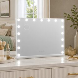Makeup Mirror 80x58cm Hollywood Vanity LED Light Tabletop Wall Mount Bathroom