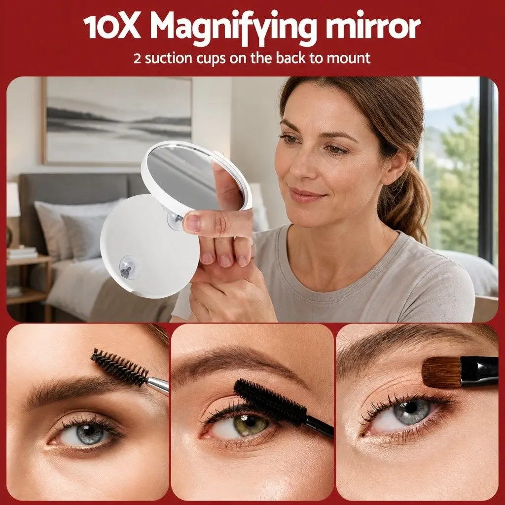 Makeup Mirror LED Light Touch Control 80x65cm Metal Frame White
