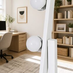 Makeup Mirror 30x41cm Hollywood Vanity with LED Light Rotation Tabletop White