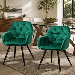 Practical Dining Chairs: Versatile Set of 2 Armchairs