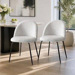 Comfortable 2-Piece Dining Chairs with Winged Backrest