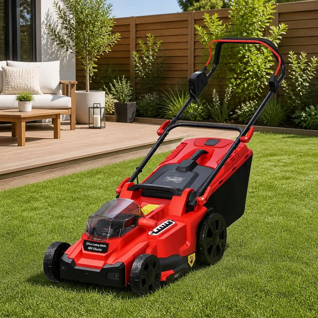 Cordless Lawn Mower 37cm Cutting Width 40V Electric Lawnmower Rear Discharge