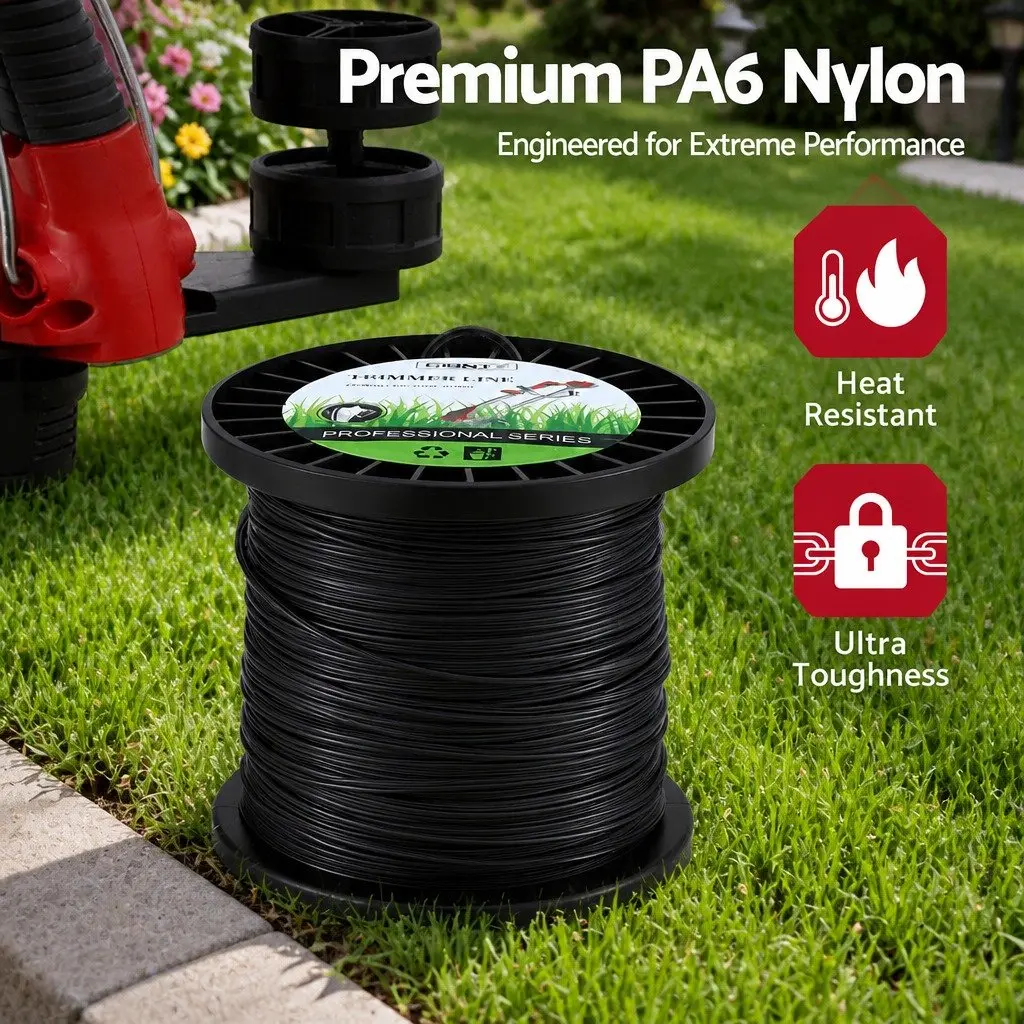 Trimmer Line PA6 Nylon 100M 2.4mm Black