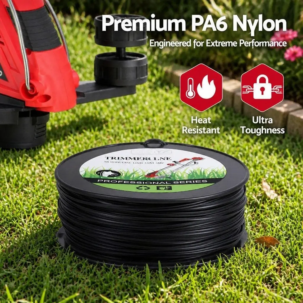 Trimmer Line PA6 Nylon 100M 3.0mm Star Black