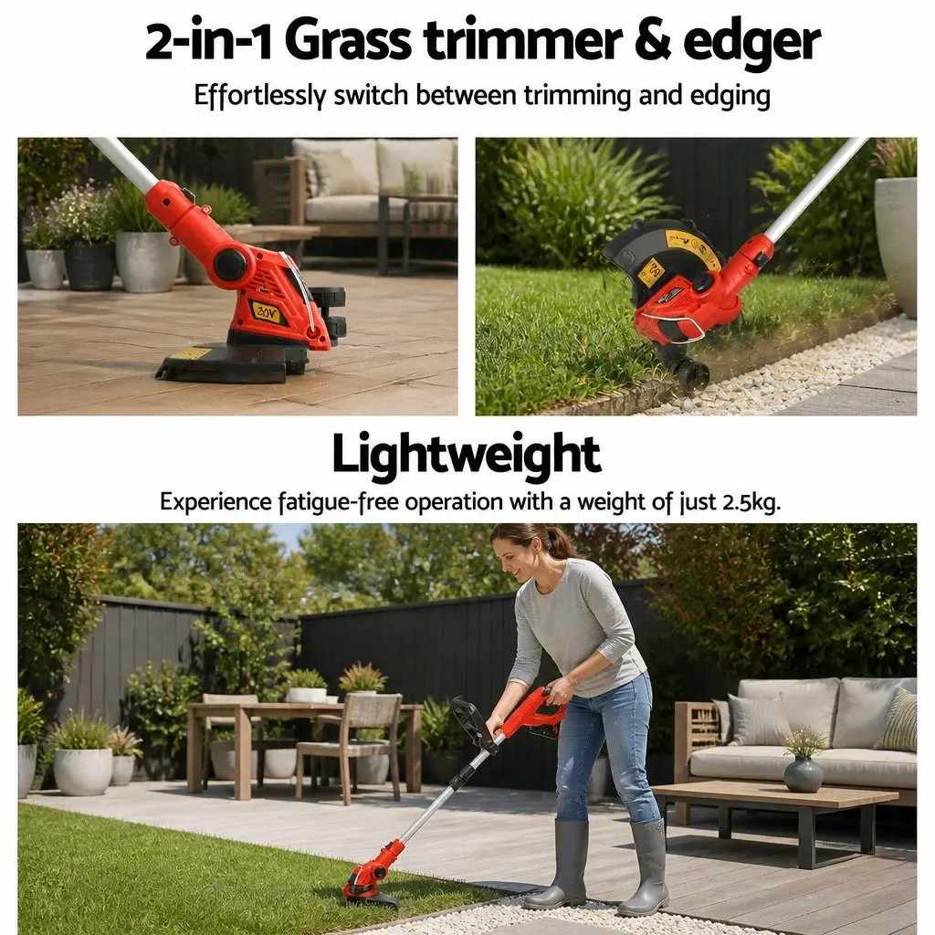 Cordless Line Trimmer 20V Lightweight Adjustable Garden Tool