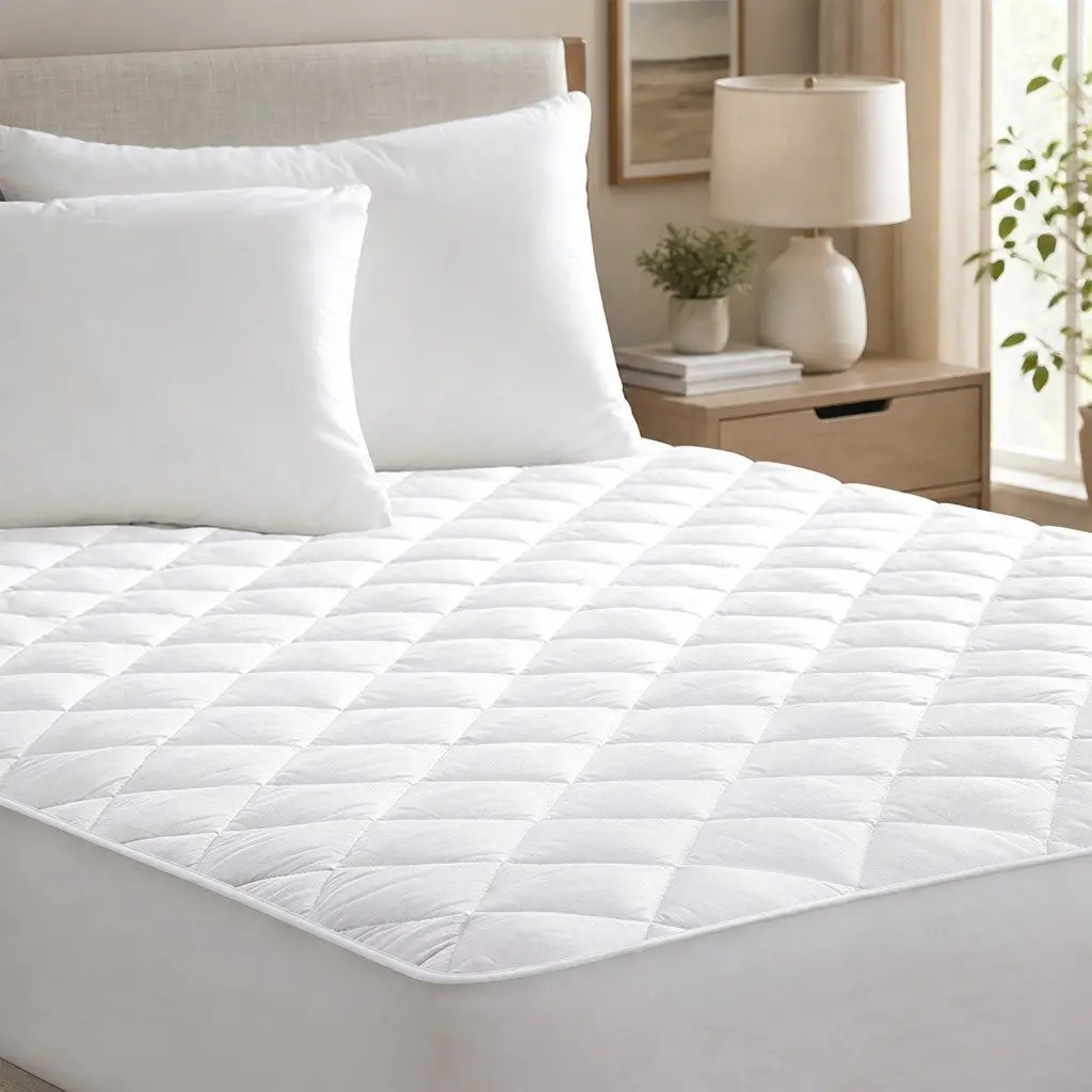 Fitted Mattress Protector Microfiber King Single White Waterproof Dust Mite Prevention
