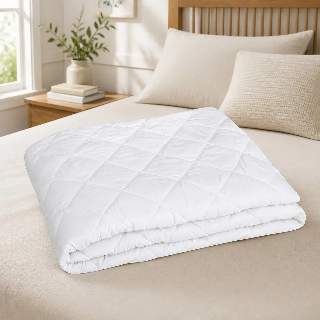Fitted Mattress Protector Microfiber King Single White Waterproof Dust Mite Prevention