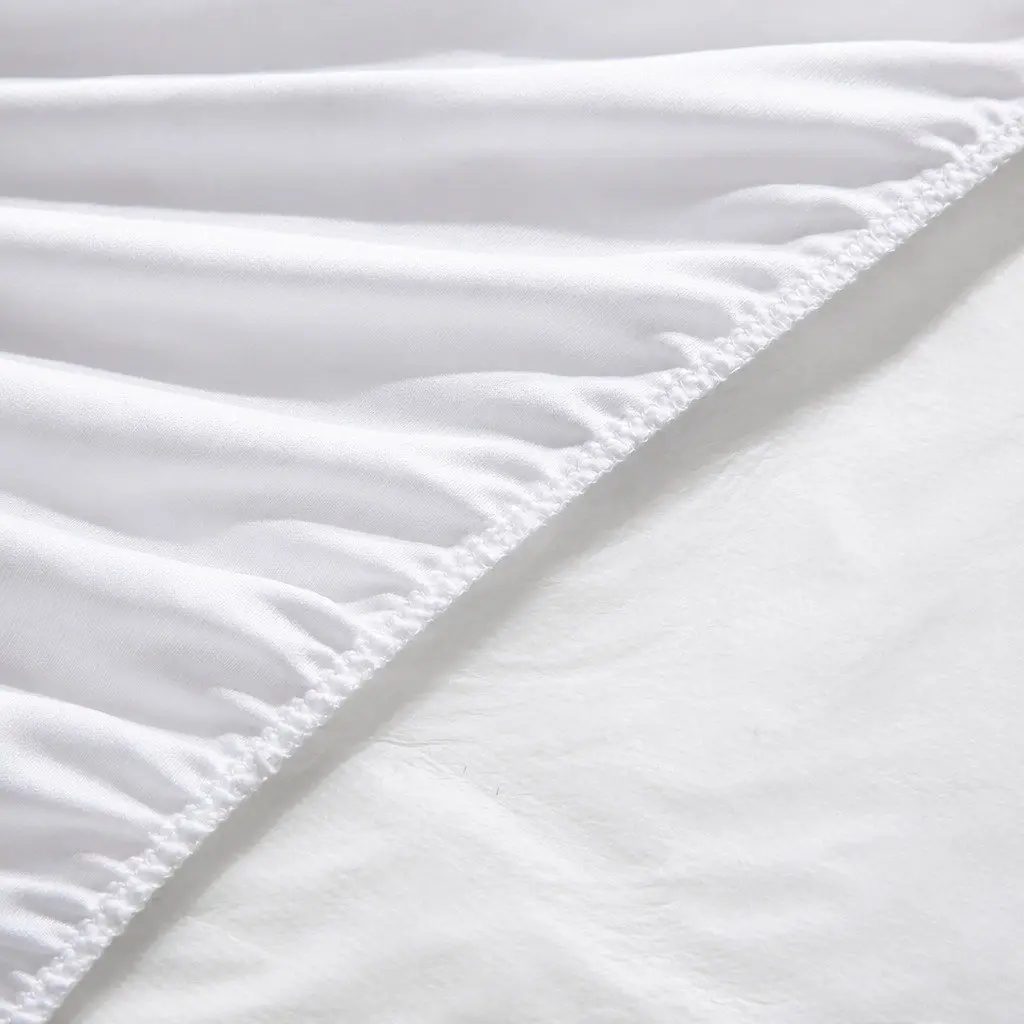 Fitted Mattress Protector Microfiber King Single White Waterproof Dust Mite Prevention