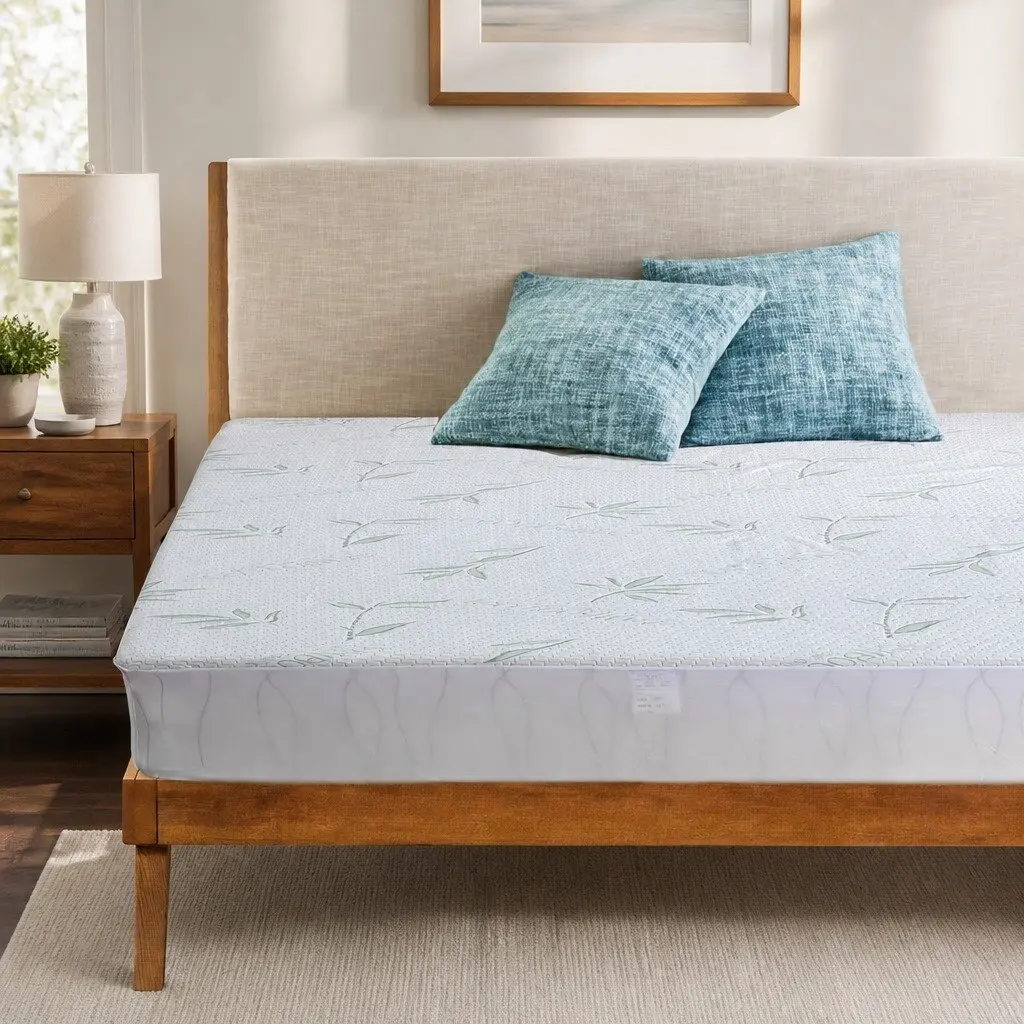 King Single Fitted Mattress Protector Waterproof Breathable White Dust Mite Allergen