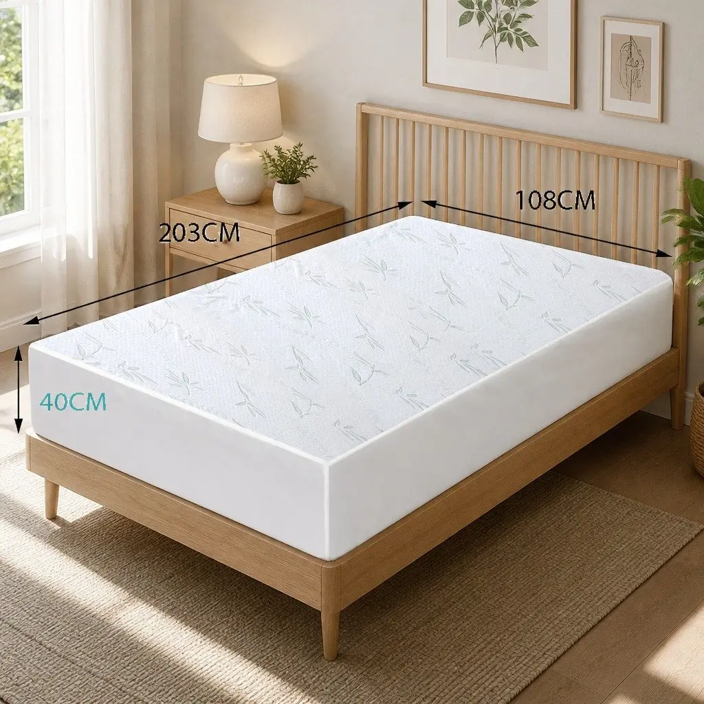 King Single Fitted Mattress Protector Waterproof Breathable White Dust Mite Allergen