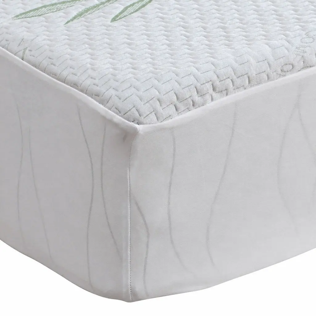 King Single Fitted Mattress Protector Waterproof Breathable White Dust Mite Allergen