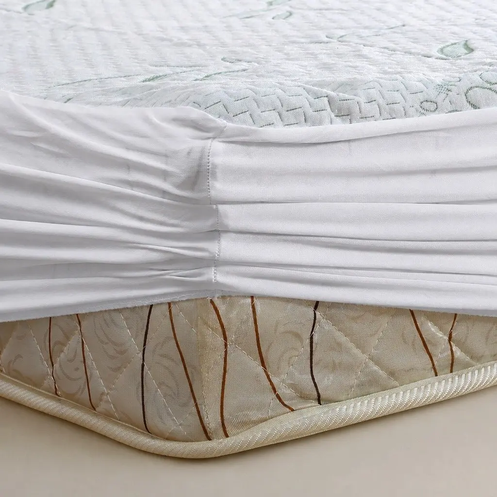 King Single Fitted Mattress Protector Waterproof Breathable White Dust Mite Allergen