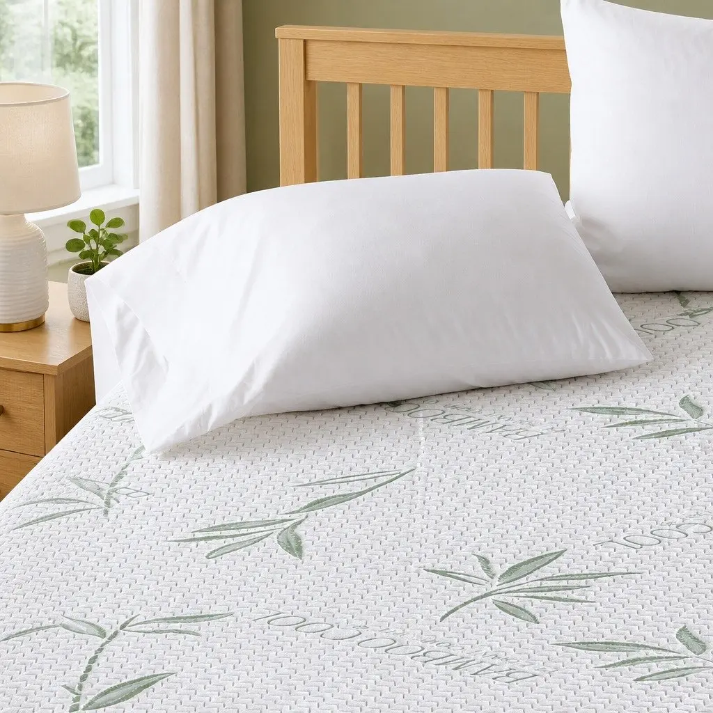 Fitted Mattress Protector Waterproof Breathable for Super King Size Mattress White Dust Mite Allergen 35cm or 40cm Depth