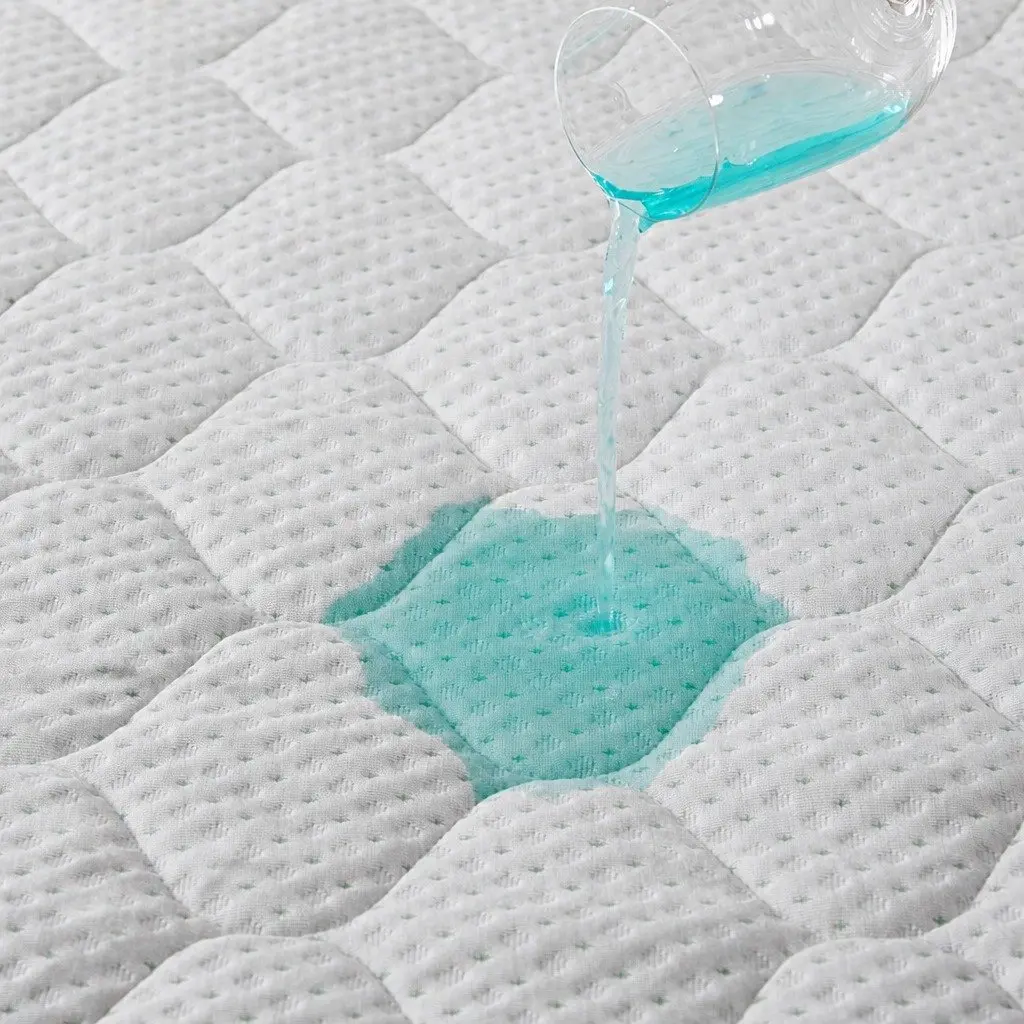 Mattress Protector Bamboo Fibre Quilted Waterproof Fitted 40cm Elastic King Single White