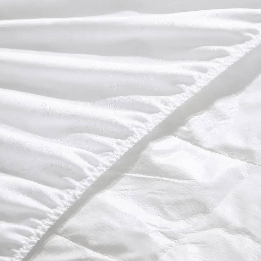 King Size Quilted Fitted Mattress Protector Waterproof Microfiber White Dust Mite Allergen Resistant