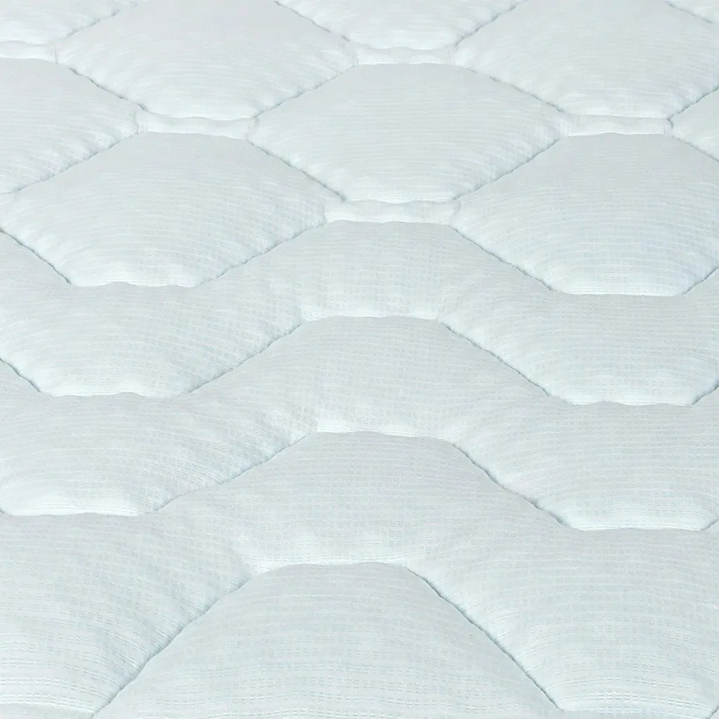 Double Mattress Topper Memory Foam 3cm Thick Bamboo Cover White and Blue