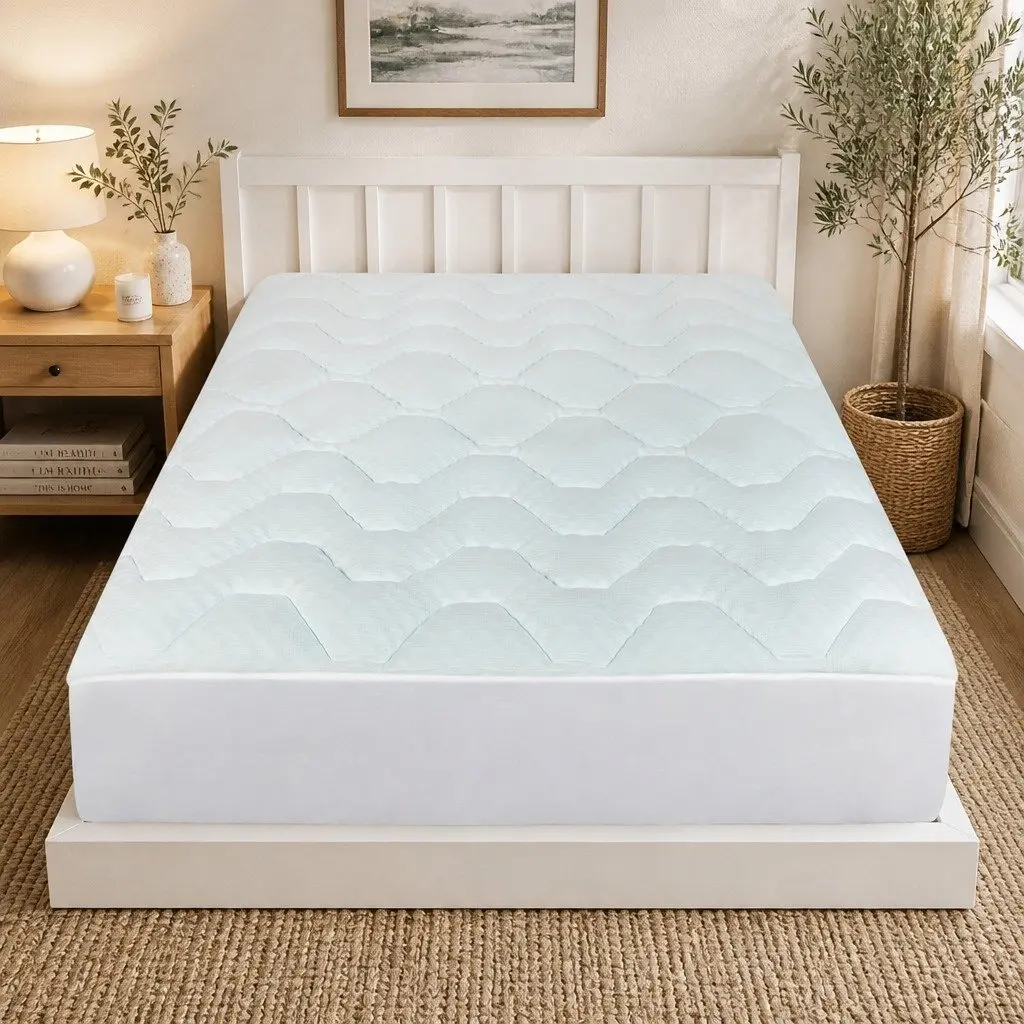 King Mattress Topper Bamboo Cover Cooling Memory Foam 30D Pressure Relief 203cm x 183cm