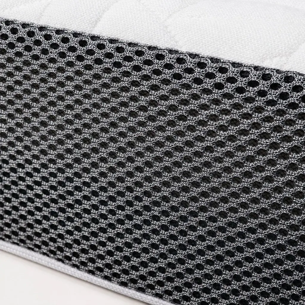 Memory Foam Mattress Topper Dual Layer Double Size White and Grey