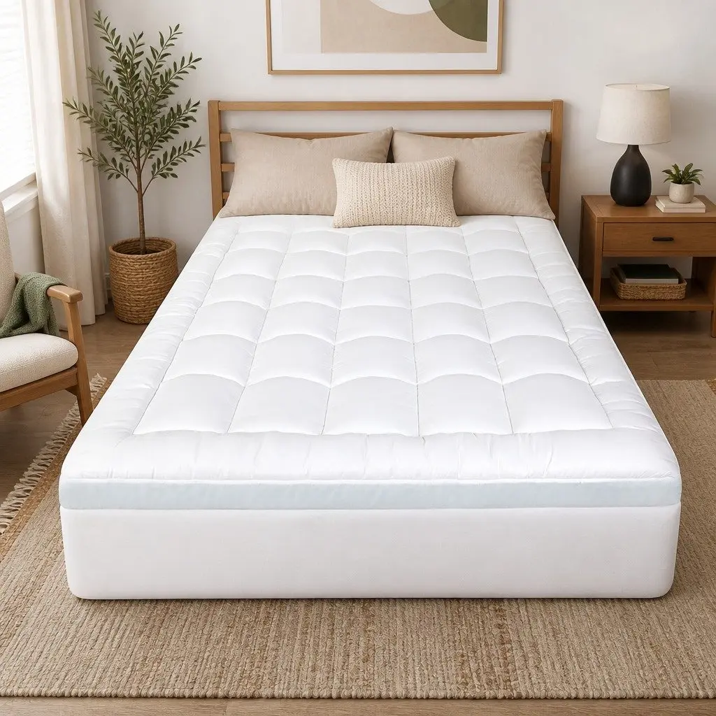Gel Memory Foam Mattress Topper 8cm Double Size Pressure Relief Cooling Pad