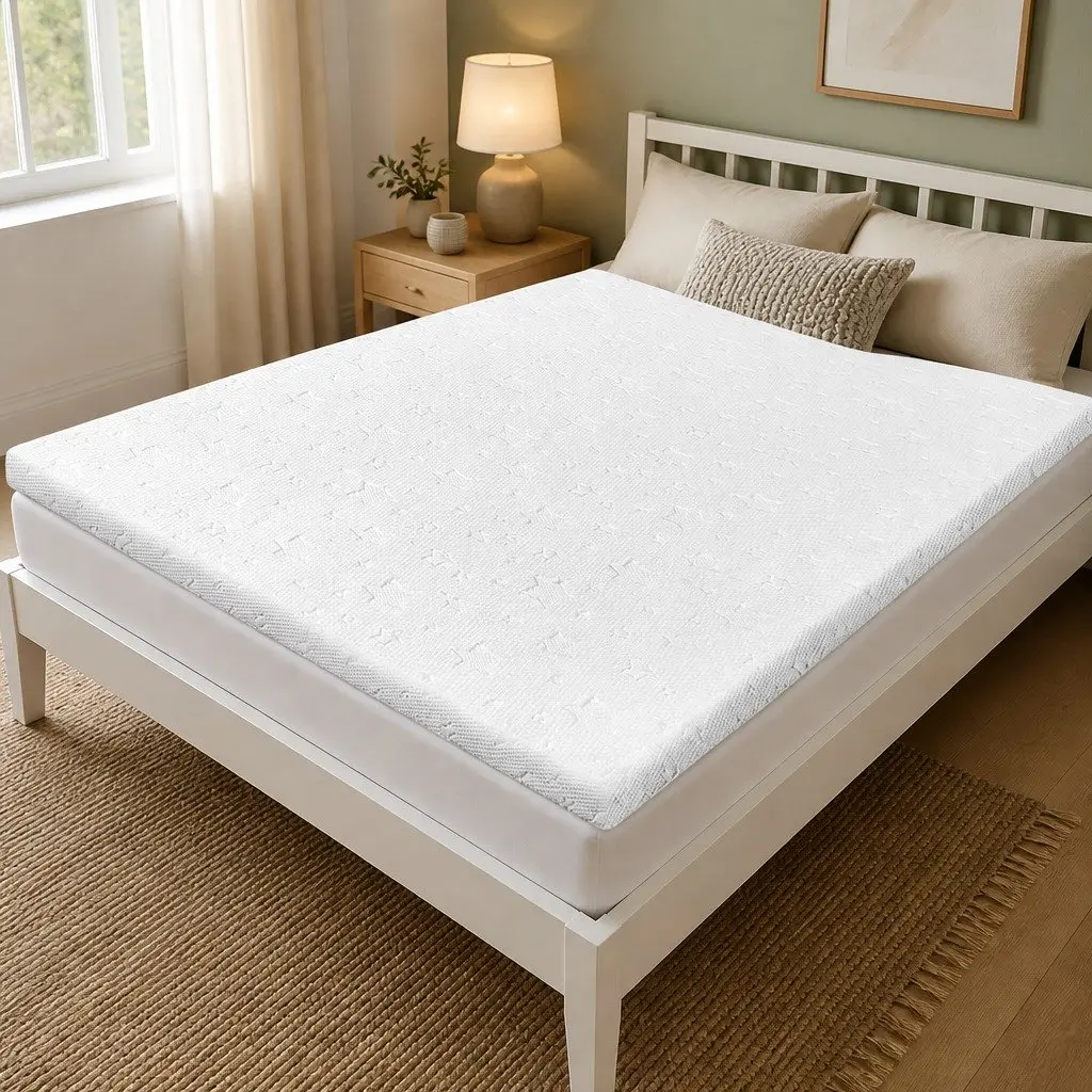 Memory Foam Mattress Topper King Single 5cm Dual-Sided Cooling Gel Pressure