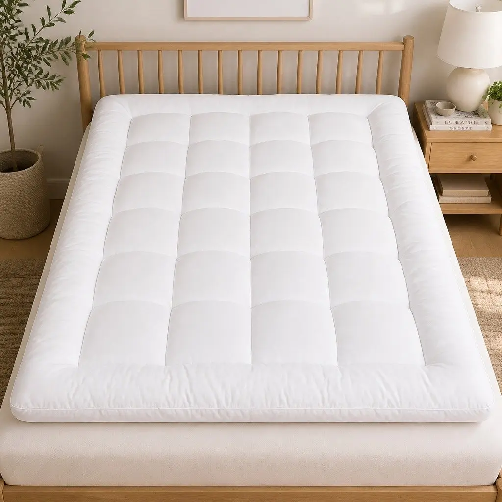 Mattress Topper Pillowtop Double Bed Protector Extra Thick Bamboo Breathable