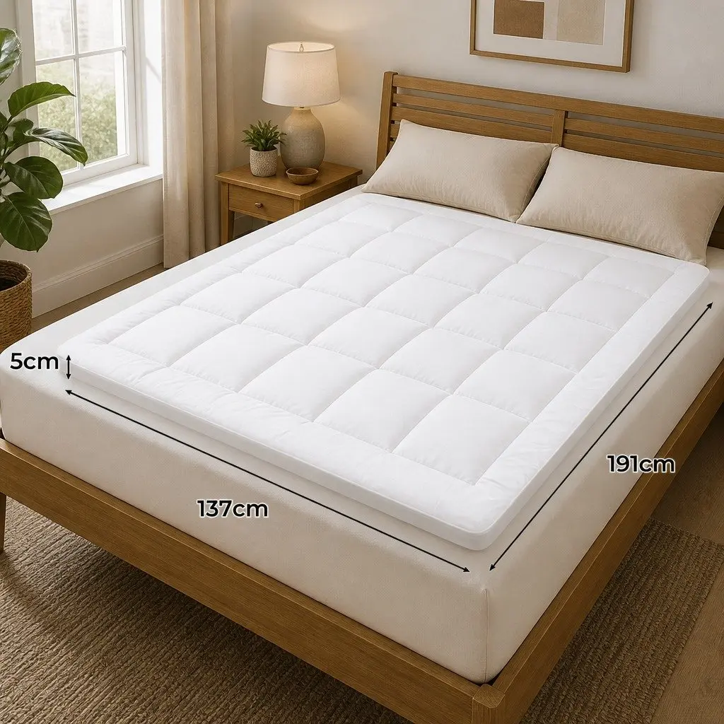 Mattress Topper Pillowtop Double Bed Protector Extra Thick Bamboo Breathable