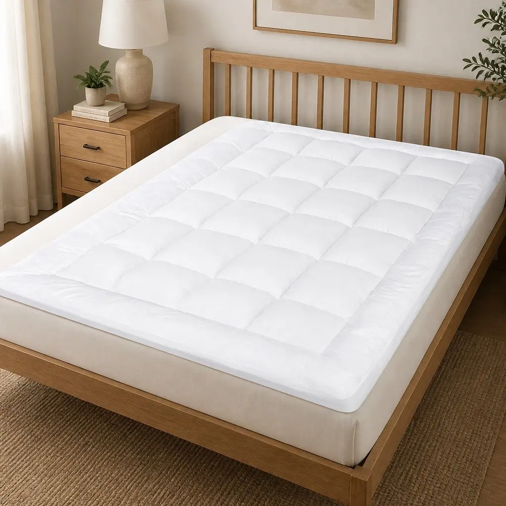 Mattress Topper Pillowtop Double Bed Protector Extra Thick Bamboo Breathable