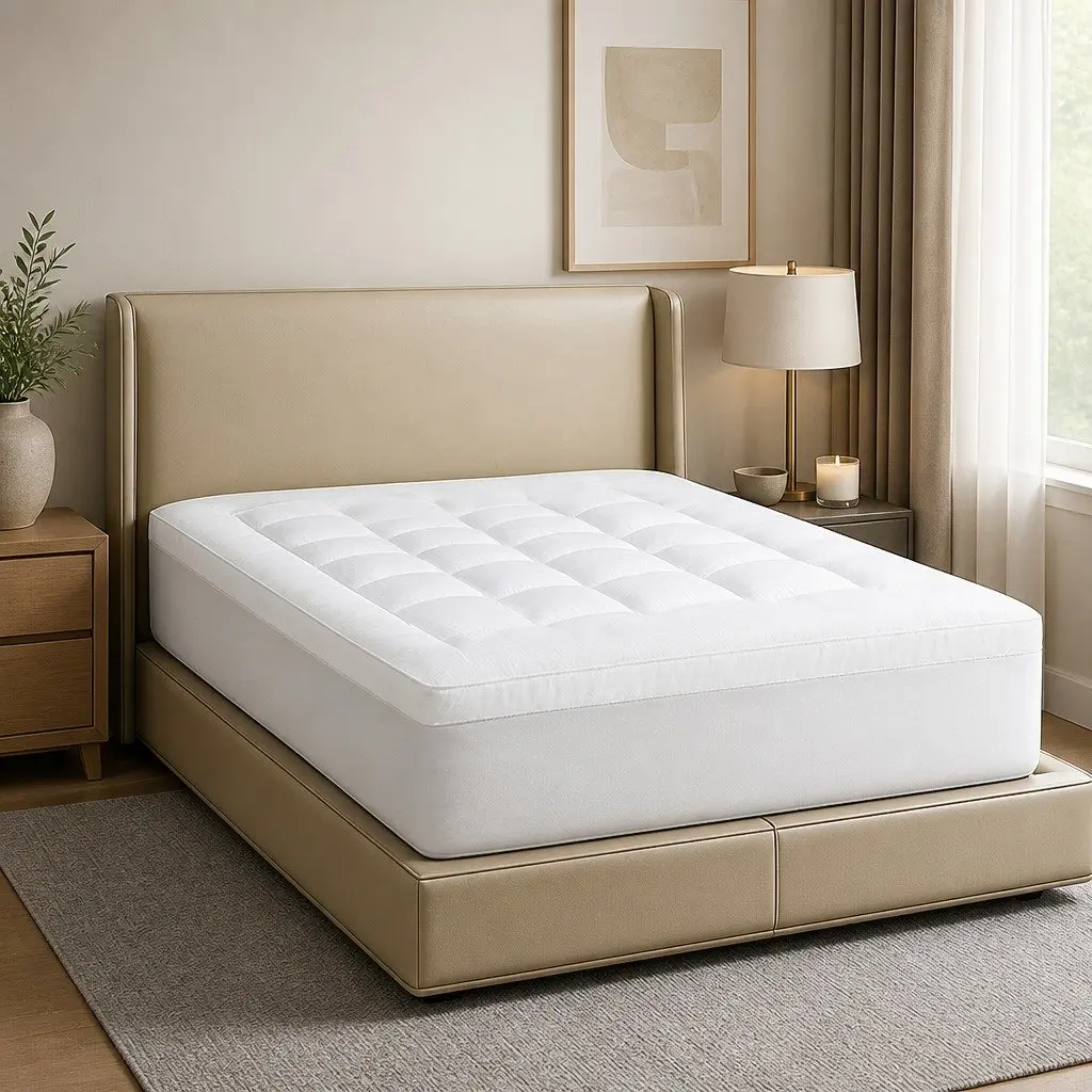 Single Bed Topper 5cm Extra Thick Pillowtop White Fitted Skirt