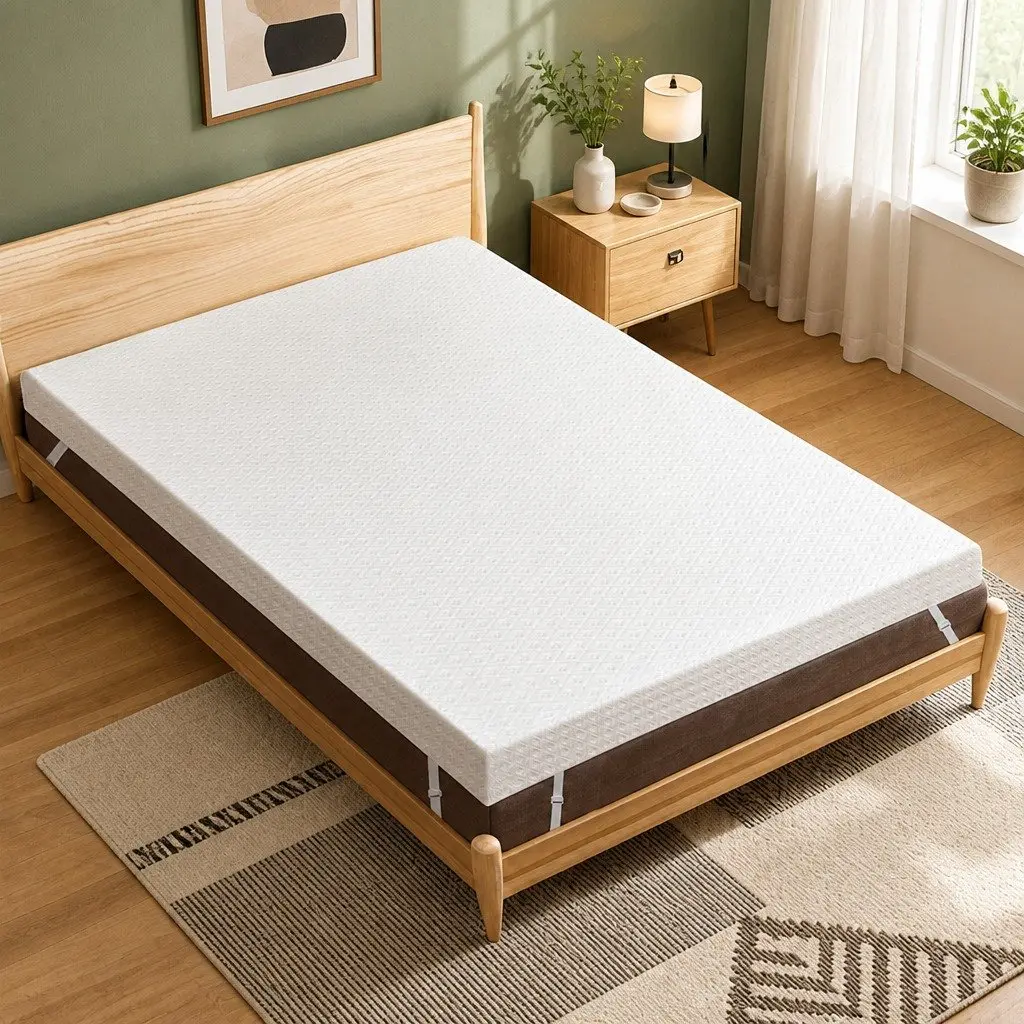 Memory Foam Mattress Topper Dual-Layer 10cm White