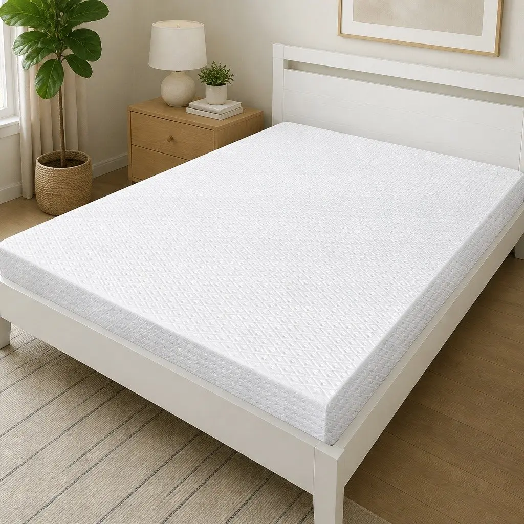 Memory Foam Mattress Topper Dual-Layer 10cm White