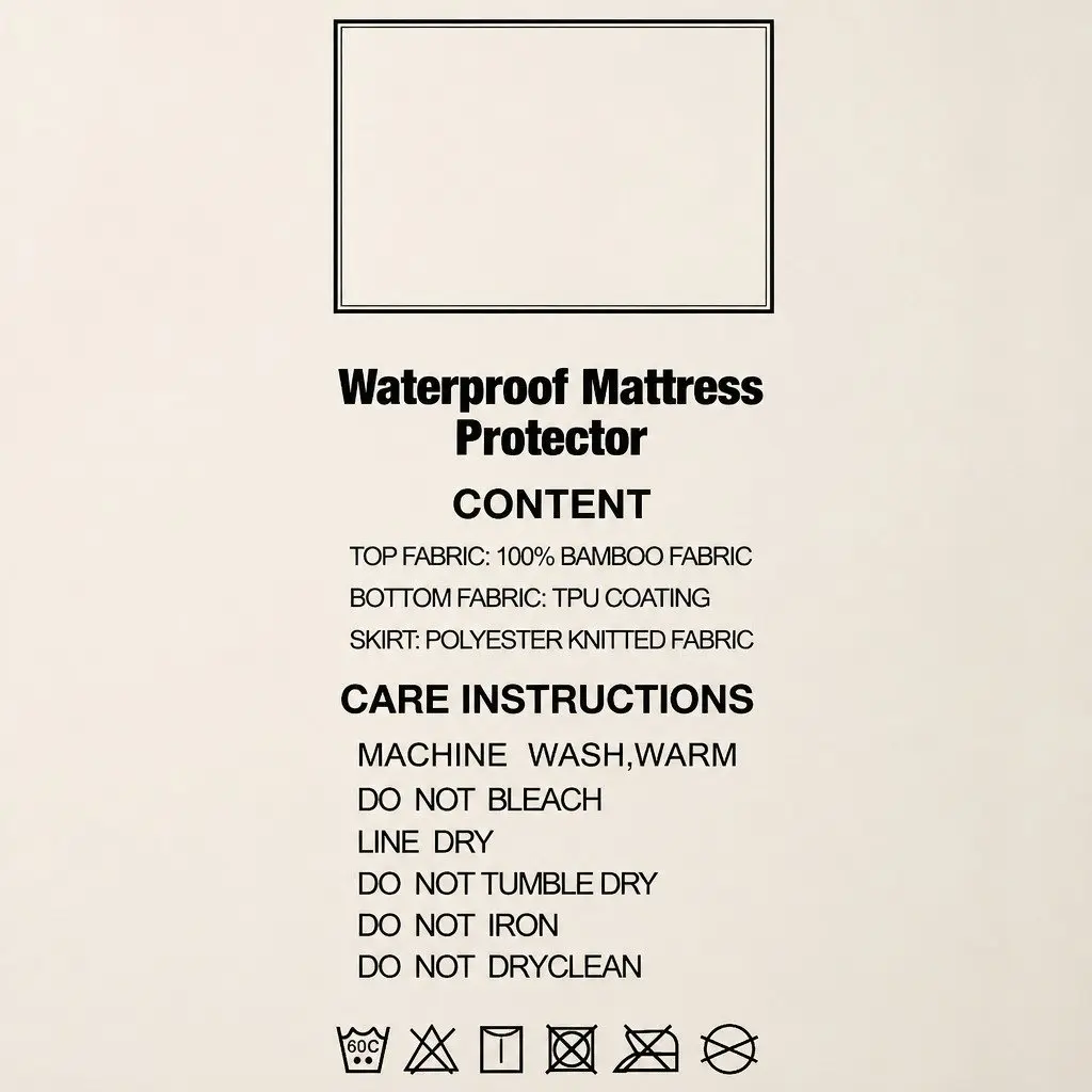 Mattress Protector Waterproof Bamboo Fabric King Size White