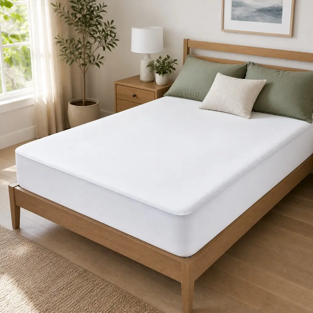 Mattress Protector Bamboo Fabric Water-Resistant Dust Mite Bacteria Barrier Queen Size 203x152x35cm
