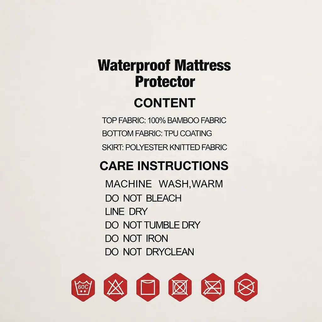 Mattress Protector Bamboo King Waterproof Fitted White Dust Mite Bacteria Resistant