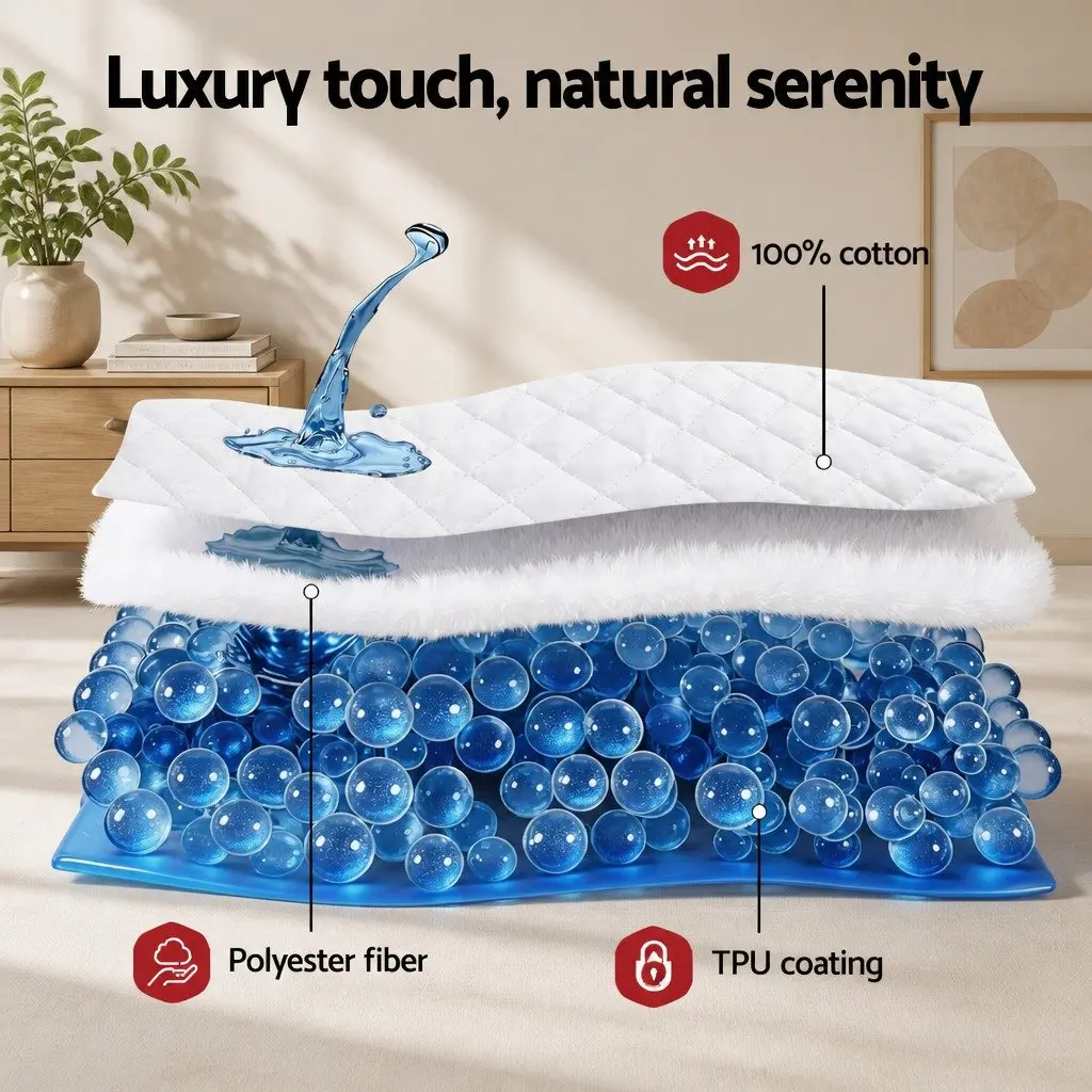 Waterproof Mattress Protector King Quilted Fitted Cotton Cover 40cm Deep Skirt