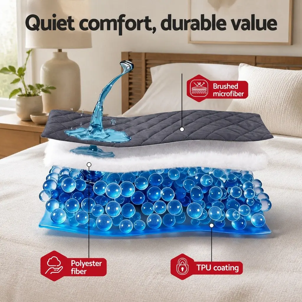Mattress Protector Microfiber 360° Elastic Fitted Skirt Queen Size Grey