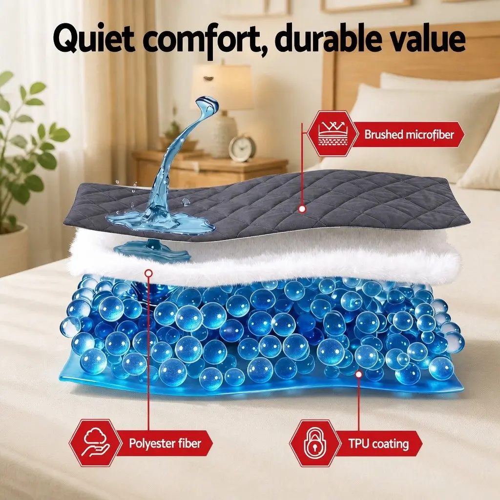 Single Mattress Protector Microfiber Grey 35cm Deep Pocket Fitted Water-Resistant Elastic Skirt