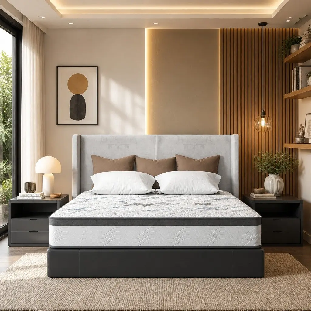 King Single Pocket Coil Mattress 25cm White Hypoallergenic Comfort Sleep Support