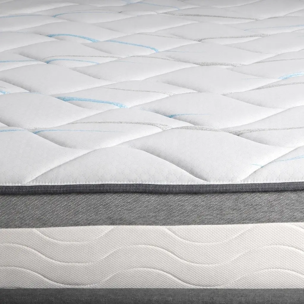 Spring Mattress King Pocket 25cm White High-Density Foam Comfort Support