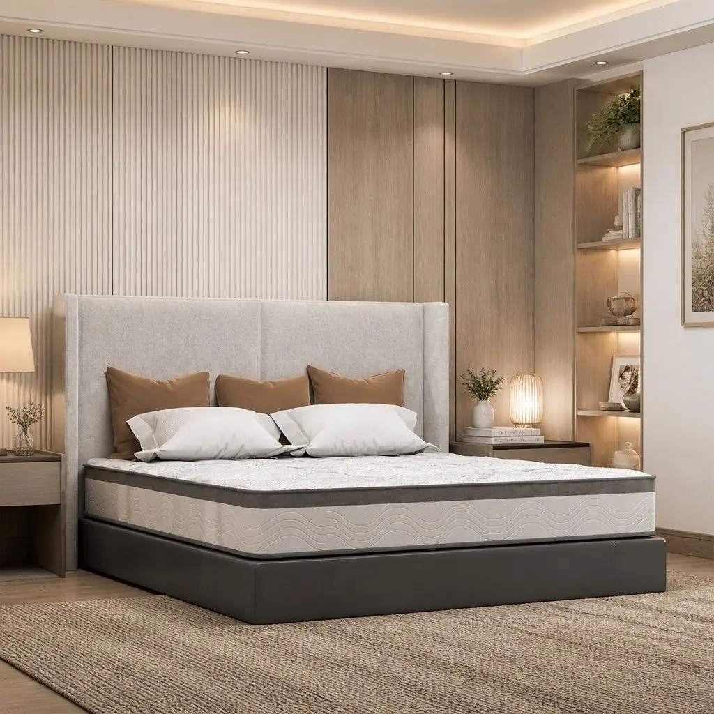 Spring Mattress King Pocket 25cm White High-Density Foam Comfort Support