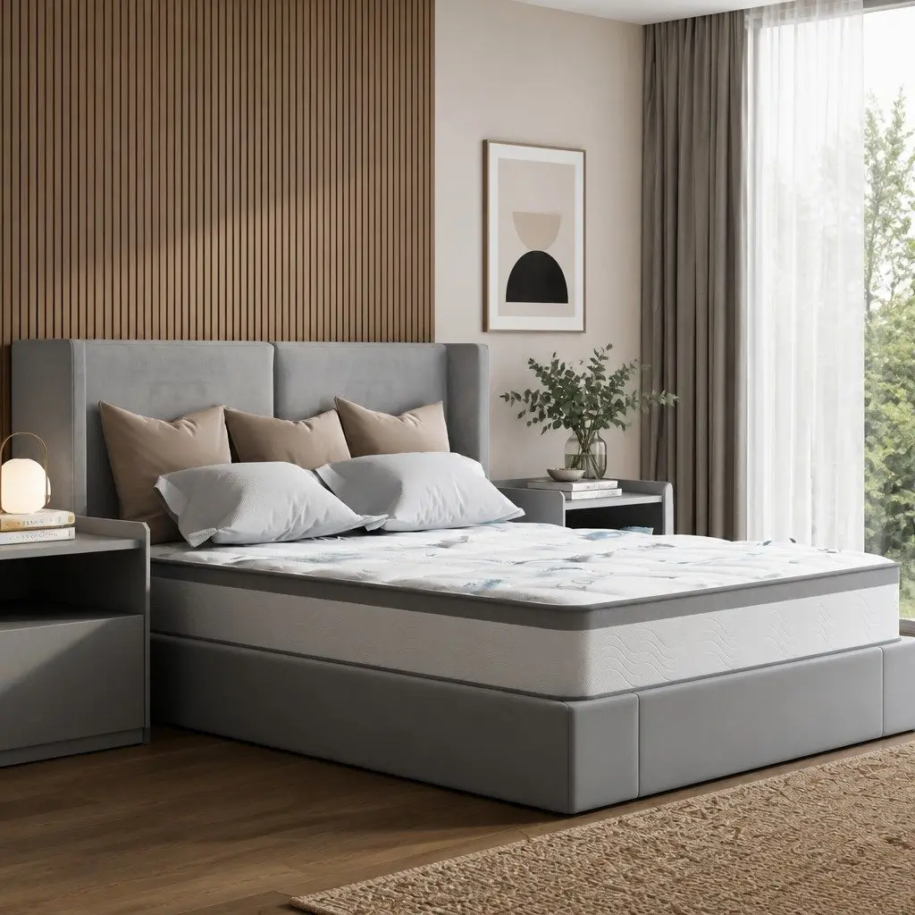Spring Mattress King Pocket 25cm White High-Density Foam Comfort Support